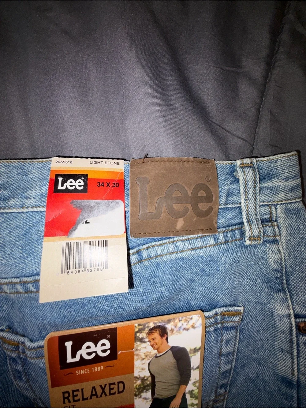Lee Relaxed Fit Jeans Men's 34x30 Light Stone Wash NWT Classic Denim